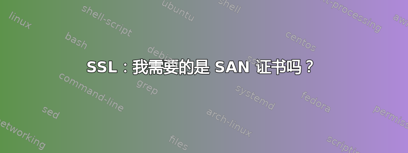 SSL：我需要的是 SAN 证书吗？