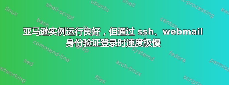 亚马逊实例运行良好，但通过 ssh、webmail 身份验证登录时速度极慢