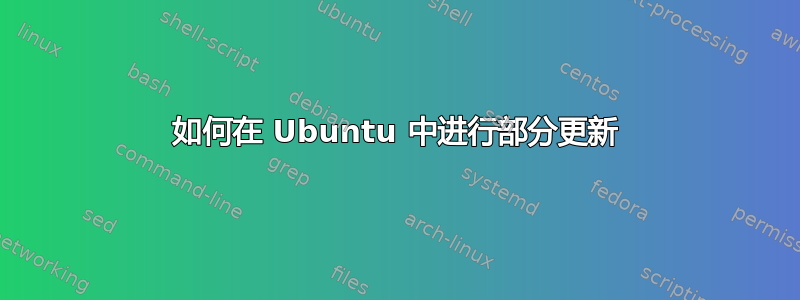 如何在 Ubuntu 中进行部分更新