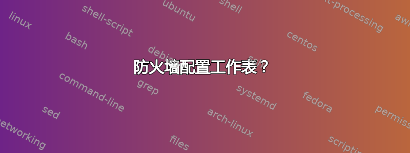 防火墙配置工作表？