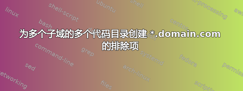 为多个子域的多个代码目录创建 *.domain.com 的排除项