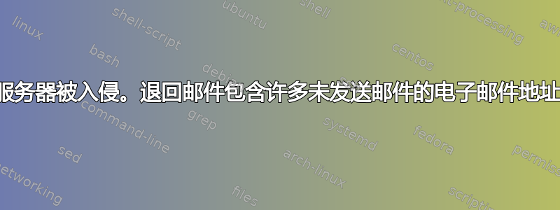 服务器被入侵。退回邮件包含许多未发送邮件的电子邮件地址