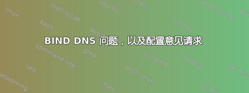 BIND DNS 问题，以及配置意见请求