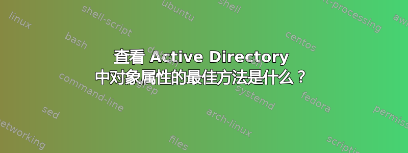 查看 Active Directory 中对象属性的最佳方法是什么？