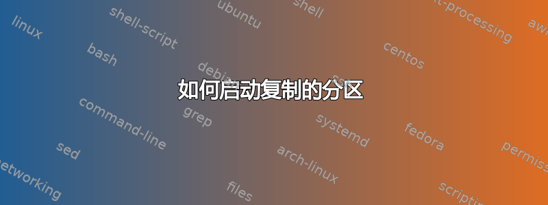 如何启动复制的分区