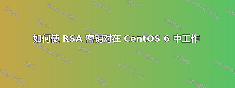 如何使 RSA 密钥对在 CentOS 6 中工作