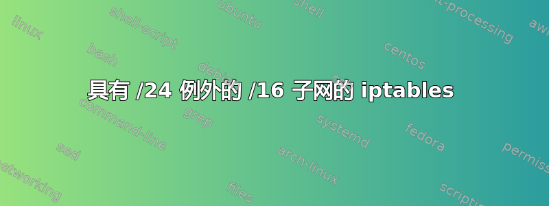 具有 /24 例外的 /16 子网的 iptables