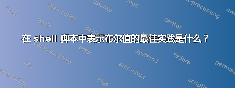 在 shell 脚本中表示布尔值的最佳实践是什么？