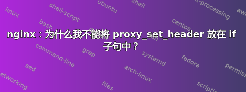 nginx：为什么我不能将 proxy_set_header 放在 if 子句中？