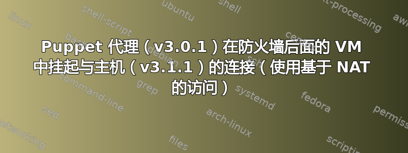 Puppet 代理（v3.0.1）在防火墙后面的 VM 中挂起与主机（v3.1.1）的连接（使用基于 NAT 的访问）