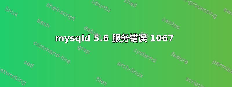 mysqld 5.6 服务错误 1067