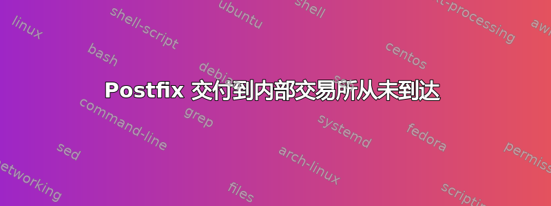 Postfix 交付到内部交易所从未到达