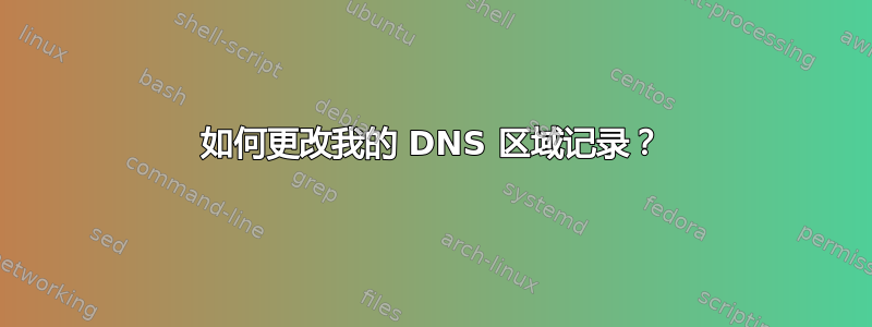 如何更改我的 DNS 区域记录？