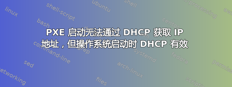 PXE 启动无法通过 DHCP 获取 IP 地址，但操作系统启动时 DHCP 有效