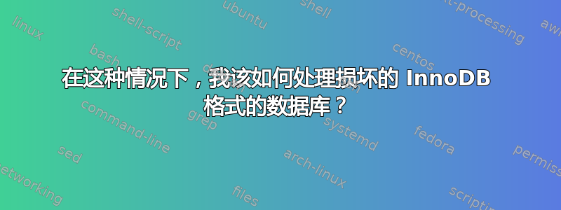 在这种情况下，我该如何处理损坏的 InnoDB 格式的数据库？