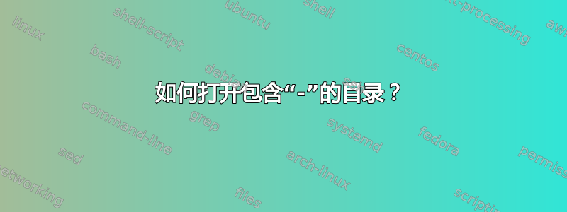 如何打开包含“-”的目录？