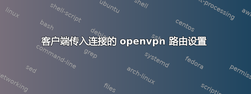 客户端传入连接的 openvpn 路由设置