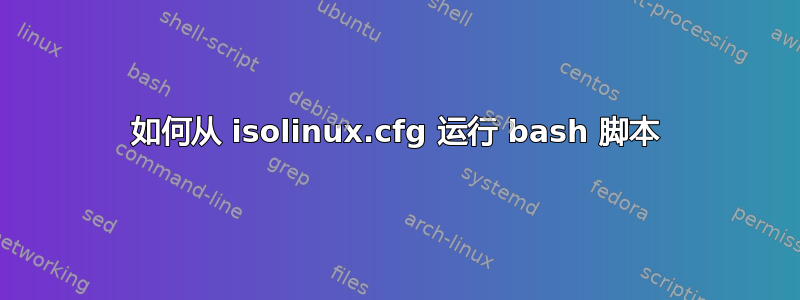 如何从 isolinux.cfg 运行 bash 脚本