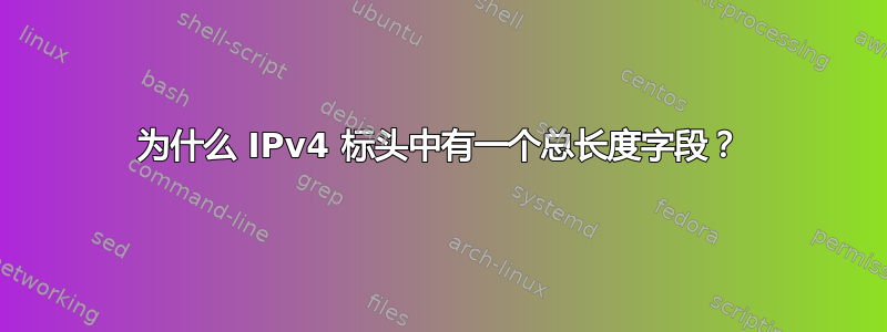 为什么 IPv4 标头中有一个总长度字段？