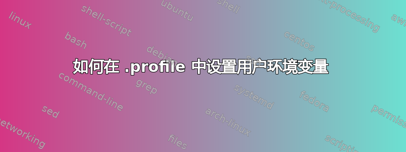 如何在 .profile 中设置用户环境变量