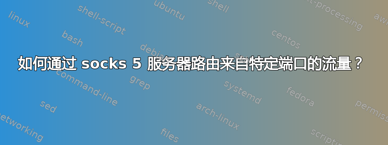 如何通过 socks 5 服务器路由来自特定端口的流量？