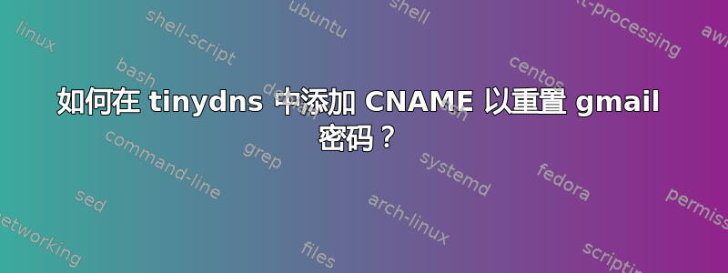 如何在 tinydns 中添加 CNAME 以重置 gmail 密码？