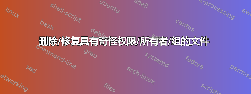 删除/修复具有奇怪权限/所有者/组的文件