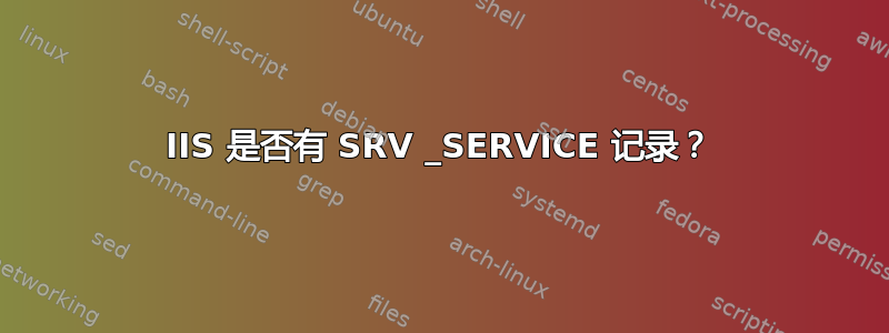 IIS 是否有 SRV _SERVICE 记录？