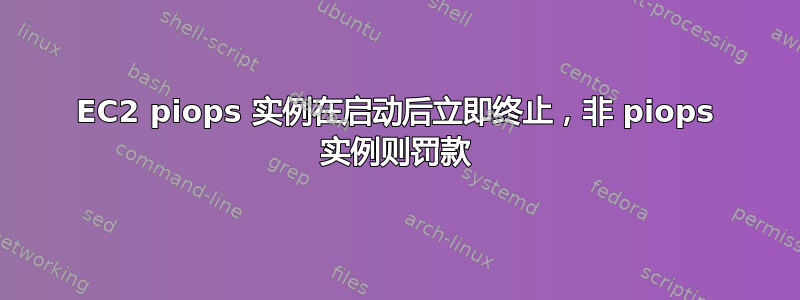 EC2 piops 实例在启动后立即终止，非 piops 实例则罚款