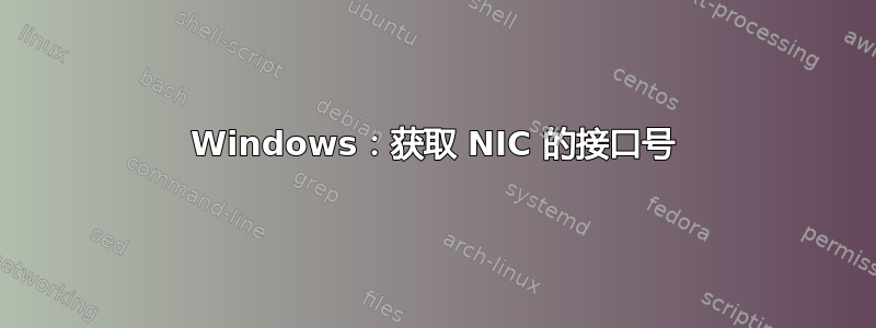 Windows：获取 NIC 的接口号