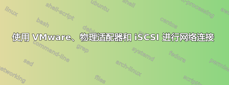 使用 VMware、物理适配器和 iSCSI 进行网络连接