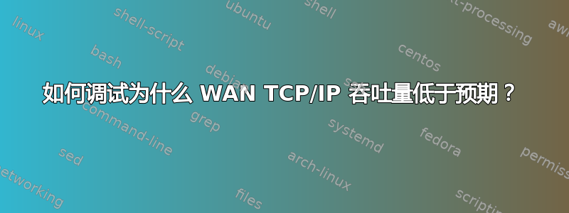 如何调试为什么 WAN TCP/IP 吞吐量低于预期？