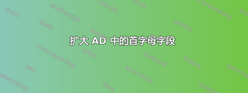 扩大 AD 中的首字母字段