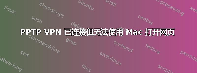 PPTP VPN 已连接但无法使用 Mac 打开网页