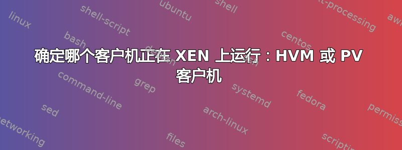 确定哪个客户机正在 XEN 上运行：HVM 或 PV 客户机