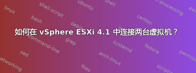 如何在 vSphere ESXi 4.1 中连接两台虚拟机？