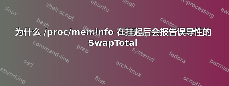 为什么 /proc/meminfo 在挂起后会报告误导性的 SwapTotal