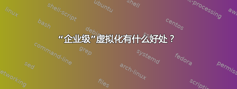 “企业级”虚拟化有什么好处？