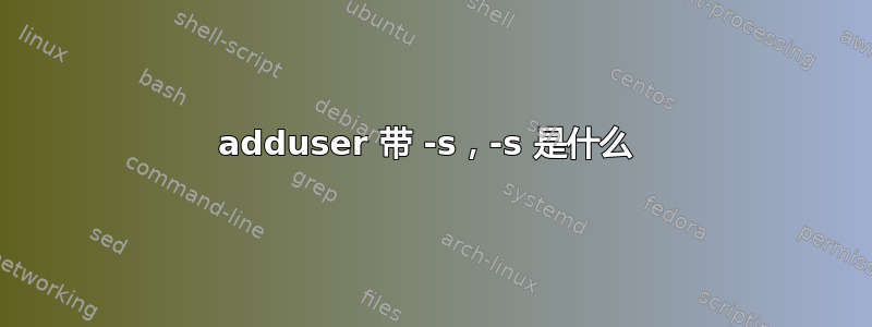 adduser 带 -s，-s 是什么 