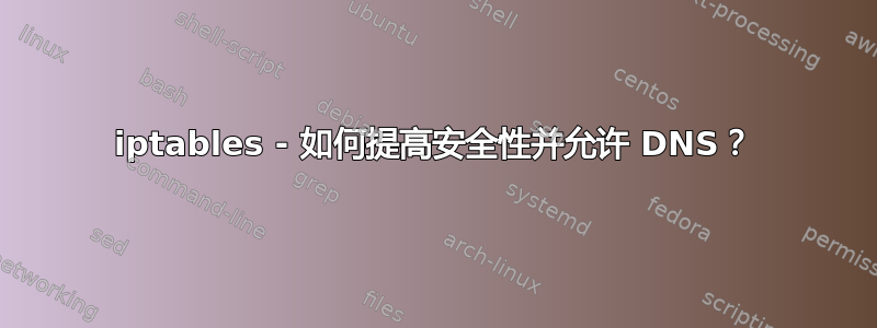 iptables - 如何提高安全性并允许 DNS？