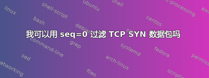 我可以用 seq=0 过滤 TCP SYN 数据包吗