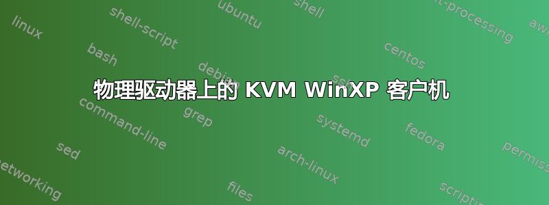 物理驱动器上的 KVM WinXP 客户机