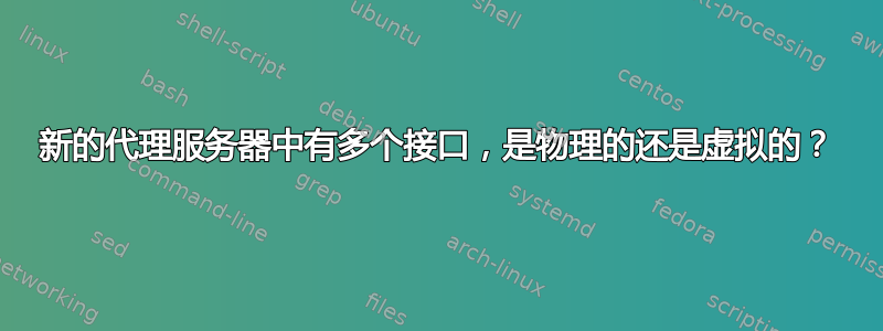 新的代理服务器中有多个接口，是物理的还是虚拟的？