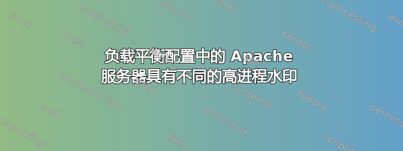 负载平衡配置中的 Apache 服务器具有不同的高进程水印