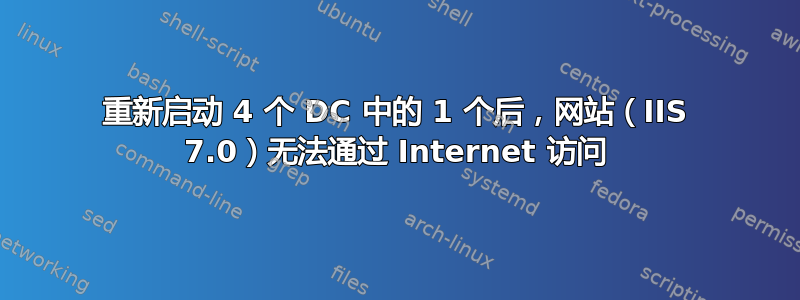 重新启动 4 个 DC 中的 1 个后，网站（IIS 7.0）无法通过 Internet 访问