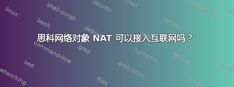 思科网络对象 NAT 可以接入互联网吗？