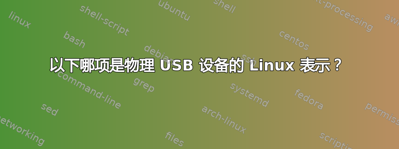 以下哪项是物理 USB 设备的 Linux 表示？