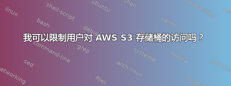 我可以限制用户对 AWS S3 存储桶的访问吗？