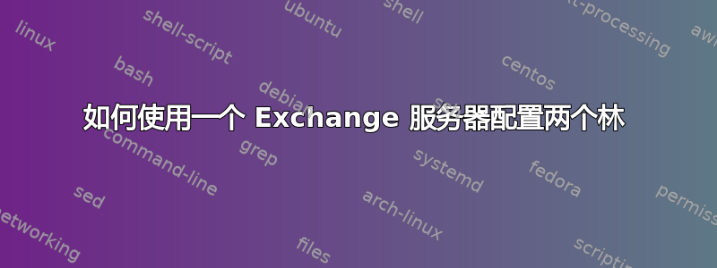 如何使用一个 Exchange 服务器配置两个林