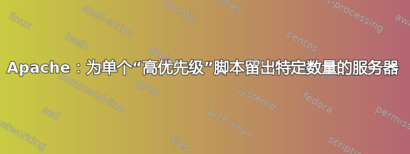 Apache：为单个“高优先级”脚本留出特定数量的服务器